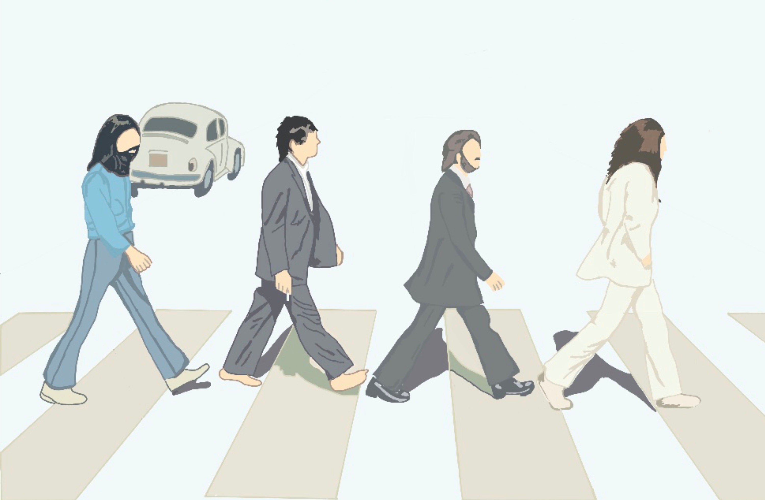 デザイン看板A4】ビートルズ アビーロードv☆ポスター雑貨グッズ☆横断