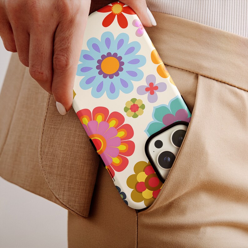 Retro Flower Phone Case for iPhone 15 15 Pro 15 Plus 15 Etsy