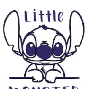 Stitch On Board Decal//Angel On Board Decal//Little Monster On Board Decal//Baby On Board Decals//Anywhere Decals//Car Decals//Decals image 1