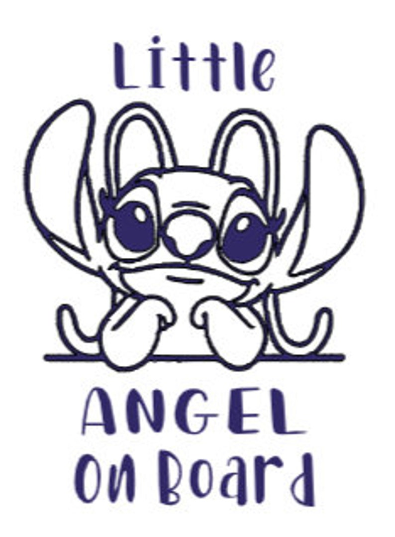 Stitch On Board Decal//Angel On Board Decal//Little Monster On Board Decal//Baby On Board Decals//Anywhere Decals//Car Decals//Decals image 3