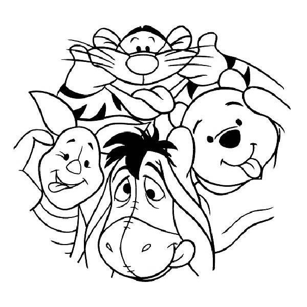 Winnie The Pooh Gang Decal, Silly Faces Piglet Decal, Silly Face Pooh Bear Decal, Silly Face Eeyore Decal, Silly Face Tiger Decal, Car Decal