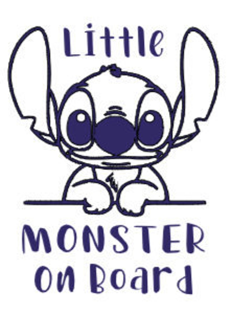Stitch On Board Decal//Angel On Board Decal//Little Monster On Board Decal//Baby On Board Decals//Anywhere Decals//Car Decals//Decals image 1
