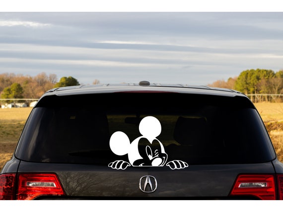 Funny creative car stickers cute cartoon lying Mickey car tail sticker car  sticker decorative Decals