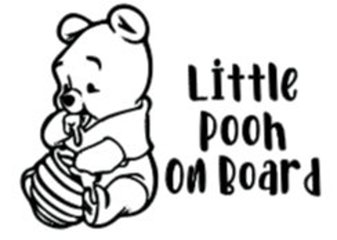 Pooh Bear on Board Decal//winnie the Pooh Decal//little Pooh on Board
