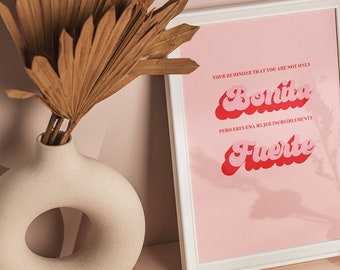 Plakat Bonita y Fuerte Latina Power: druk artystyczny Latinx (pobieranie cyfrowe)