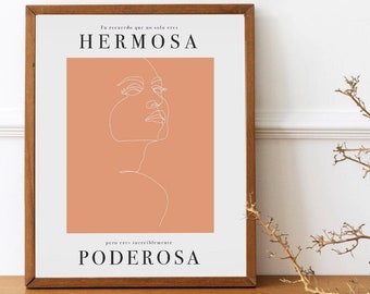 Wydruk artystyczny wzmacniający pozycję Latynosów: Hermosa y Poderosa (pobieranie cyfrowe)