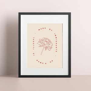 Immigrant Rights Poster: Floral Human Rights Art Print