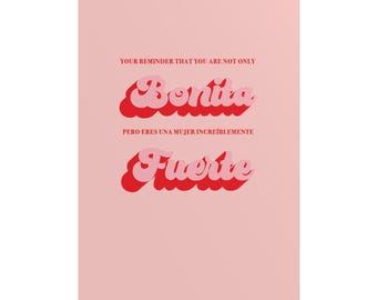 Bonita y Fuerte Poster. Latina Power Post. Bonita Print. Latinx Artist Poster. Latina Art. Latina Poderosa Print. Latina Quotes Art.