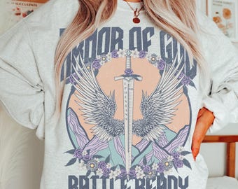 Armor of God Christian Sweatshirt for Women, Ephesians 6 Bible Verse Faith-Based Crewneck