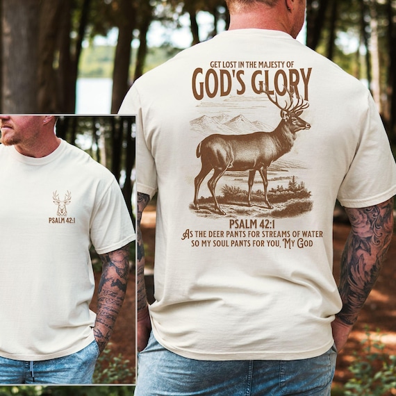 Mens Christian Shirts, Comfort Colors, Bible Verse Shirt, Hunting Shirt, Religious Fathers Day Gift