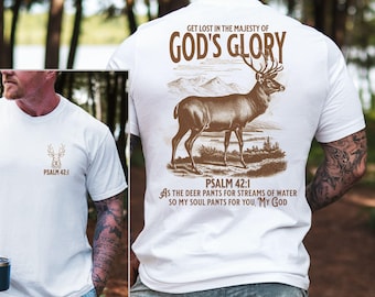 Mens Bible Verse Christian Shirts, Hunting Gifts, Faith Shirt, Fathers Day Gift