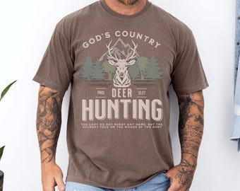 Mens Christian Shirts, Comfort Colors, Hunting Shirt, Bible Verse, Father's Day Gift, Faith Shirt