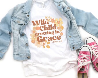 Wildflower Kids Christian Shirt, Bible Verse, Religious Gift, Toddler Apparel