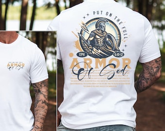 Men's Armor of God Christian Shirt, Bella Canvas Ephesians 6 Bible Verse Tee