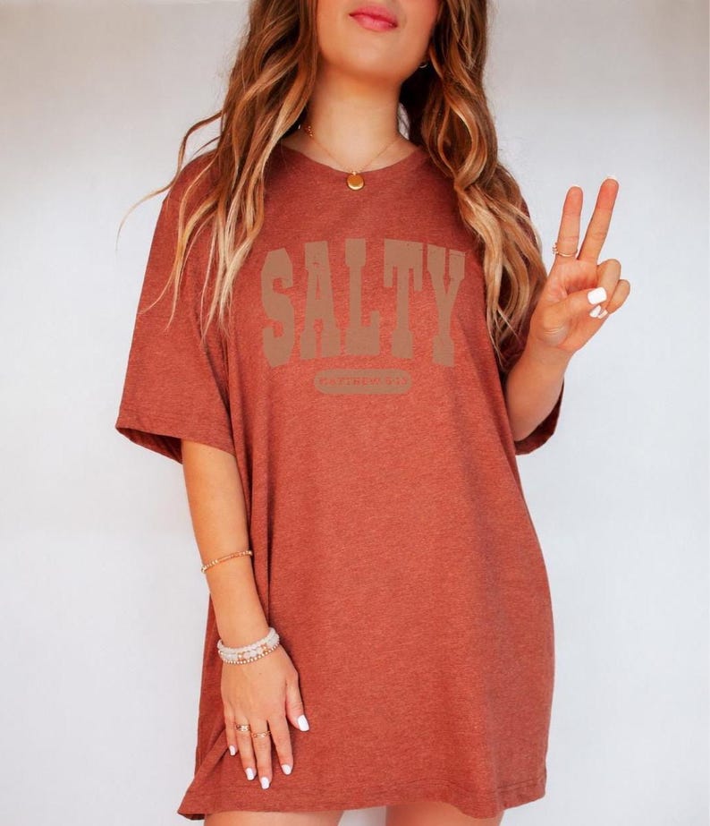 Funny Christian Shirts: Salty Shirt, Bible Verse, Religious Gifts, Christian Apparel Heather Clay