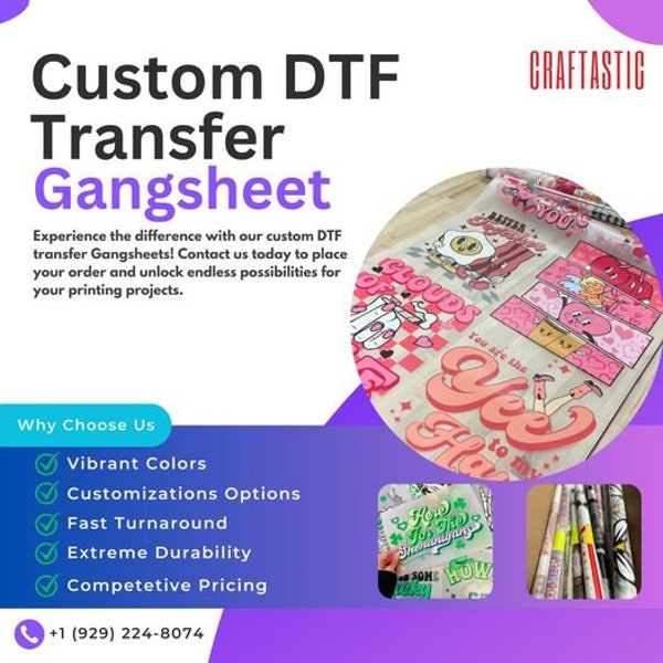 Custom DTF Transfer Sheets - Personalized Full Color Heat Press Transfers for T-Shirts & Apparel