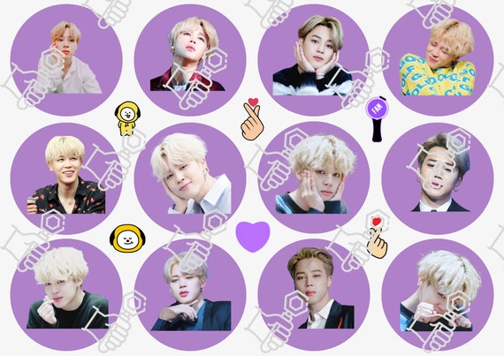 Print n Cut BTS Jimin Stickers,1 page printable Kpop,BTS Stickers-Instant  Download Party Supplies, Scrapbooking - DIY Labels