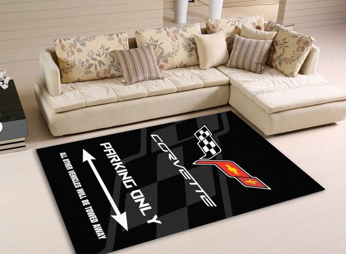 Corvette Parking Only Area Rug Garage Sign Office Or Etsy