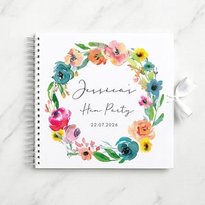 Hen Party Keepsake Scrapbook Photo Album, Personalised Memory Book (8in, 50 Pages, UV Printed, Premium Paper) Gift for Bride Tribe