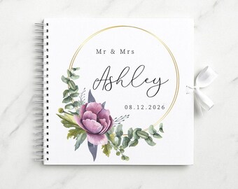 Photo Album Wedding Personalised Scrapbook, Newlywed Keepsake (50 Pages, 8x8in, Premium Paper) Bridal Shower & Hen Party Gift