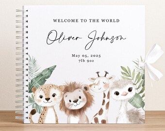 The World Children Scrapbook: Personalised Baby Memory Book, Newborn Keepsake | UV Printed, Handmade Gift | 8x8in, 50 Pages