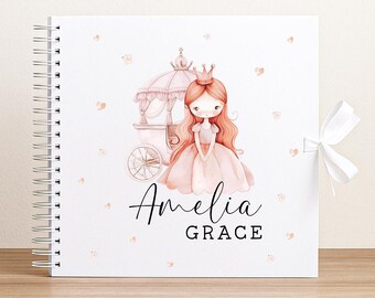 Girls Scrapbook Gift Princess Style Album, Memory Keeper, Vibrant UV Printing (50 Pages, 8x8in, 200gsm Paper)