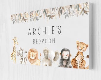 Personalised Nursery Door Sign | Nursery Decor | Safari Bedroom Decor | Safari Nursery Decor | Safari Door Sign | Safari Animals Door Sign