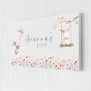 Personalised Girl Door Sign | Girls Bunny Bedroom | Bunny Decor | Nursery Bunny Decor | Girls Nursery | Bunny Door Sign | Bunny Bedroom