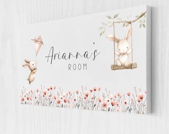 Personalised Girl Door Sign | Girls Bunny Bedroom | Bunny Decor | Nursery Bunny Decor | Girls Nursery | Bunny Door Sign | Bunny Bedroom