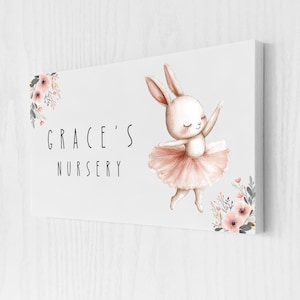 Personalised Girl Door Sign | Girls Bunny Nursery | Bunny Decor | Nursery Bunny Decor | Girls Nursery | Nursery Door Sign | Bunny Bedroom
