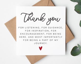 Thank You Card - Gratitude For Family Friends Loved Ones - Handmade Square Format, Smooth Finish, Rustic Envelope