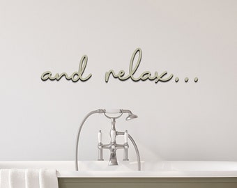 and relax... Word For Bathroom Lounge Bedroom Decor Sign Wall Plaque Decor | Laser Cut Word | Acrylic Wood | Bathroom Art | Toilet Art |