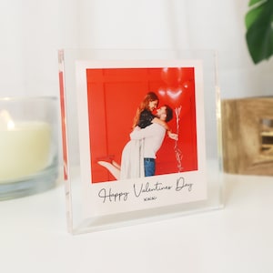 Valentines Personalised Polaroid Photo Block | Anniversary | Photo Frame | Freestanding Photo Block | Picture Plaque | Wedding Gift| Love
