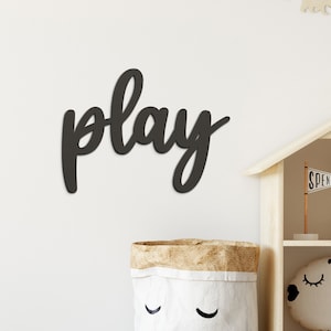 play Word For Playroom Nursery Decor Sign | Kids Room Wall Decor | Laser Cut Word | Acrylic Wood
