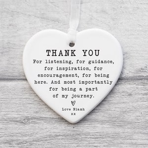 Thank You Keepsake KS16 Personalised Thank You Gift To Say Thank You Ceramic Heart Keepsake Thank You Present Gift For Friends image 3