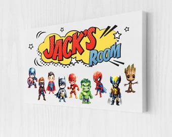 Personalised Boys Door Sign | Superhero Door Sign | Childrens Bedroom Door Plaque | Kids Room | Boy Gift | Boys Bedroom Decor Birthday