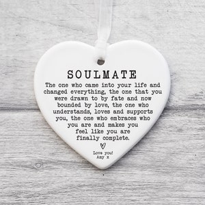 Soulmate Letterbox Gift KS35 Personalised Gift Anniversary Gift Ceramic Heart Keepsake Valentines Present Gift For Her Partner image 3