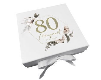 Personalised 80th Birthday Gift Box Keepsake Box | Birthday Box | Gift For Grandma | Grandma Gift | 80 Years Old | 80th Birthday | Birthday