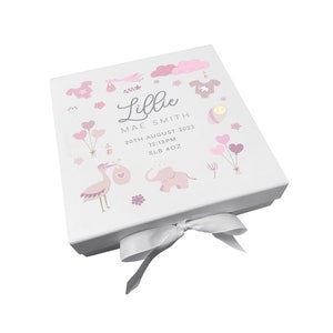 Personalisierte Baby Geschenkbox für Mädchen | Baby Geschenk Baby Mädchen Geschenk | Neues Baby vorhanden | Baby-Dusche-Geschenk | Neues Baby | Baby Mädchen