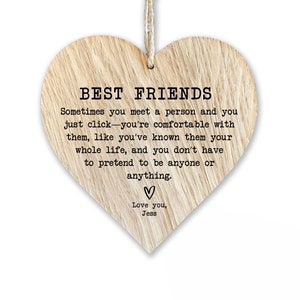 Friend Letterbox Gift WKS69 | Personalised Best Friend Gift | Friendship Gift | Wooden Heart Keepsake | Soul Sister Present Keepsake |