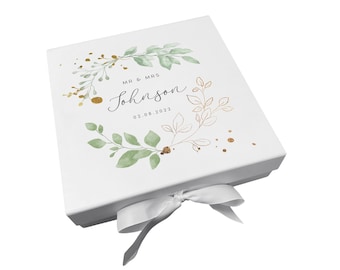 Wedding Keepsake Box: Personalised Design - Bride and Groom Gift