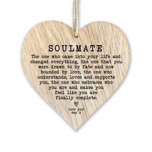 Soulmate Letterbox Gift WKS35 | Personalised Valentines Gift | Anniversary Gift | Wooden Heart Keepsake | Gift for Partner