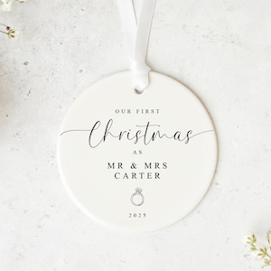 Personalised “Our First Christmas” Ornament – Newlywed Gift | Custom Bauble | Wedding Keepsake | Husband & Wife Xmas Decor