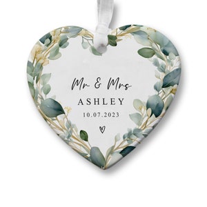 Mr and Mrs Keramik Andenken KS141 | Gerade verheiratet Geschenk | Hochzeitsgeschenk | Braut und Bräutigam Geschenk | Geschenk für Freunde | Hochzeitsgeschenk | Erinnerungsstück
