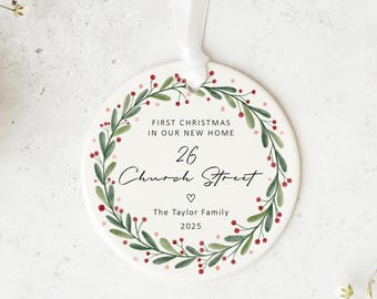 New Home Ornament | Personalised Address Keepsake - Christmas Keepsake , Family Name, Christmas 2026