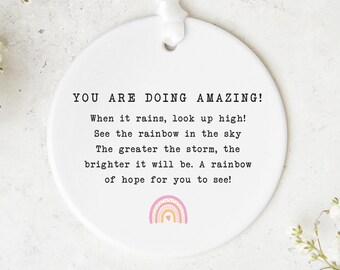 Positive Keepsake CKS24 |Thinking Of You Gift |Tough Times Gift |Ceramic Keepsake | Friend Letterbox Gift | Christmas Gift 2025 |