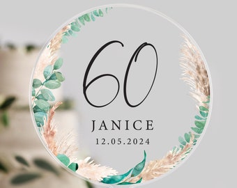 Personalisierte 60. Geburtstag Cake Topper | Geburtstag-Kuchen-Deckel | 60er Geburtstag | Geburtstagskuchen | Feier Geschenk | Cake Topper | Geburtstag