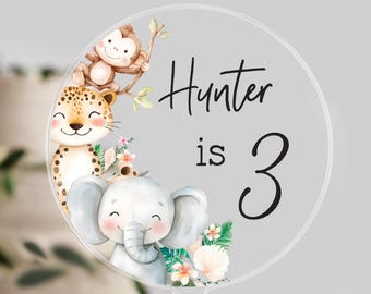 Personalised Jungle Birthday Cake Topper | Birthday Celebrations | Birthday Cake Topper | Animal | Jungle | Safari Cake Topper | Jungle