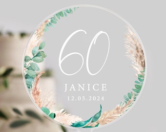 Personalisierte 60. Geburtstag Cake Topper | Geburtstag-Kuchen-Deckel | 60er Geburtstag | Geburtstagskuchen | Feier Geschenk | Meilenstein Geburtstag