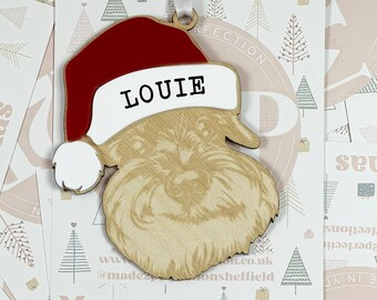 Baume de Noël personnalisé pour animaux de compagnie avec nom - Chien - Schnauzer 033